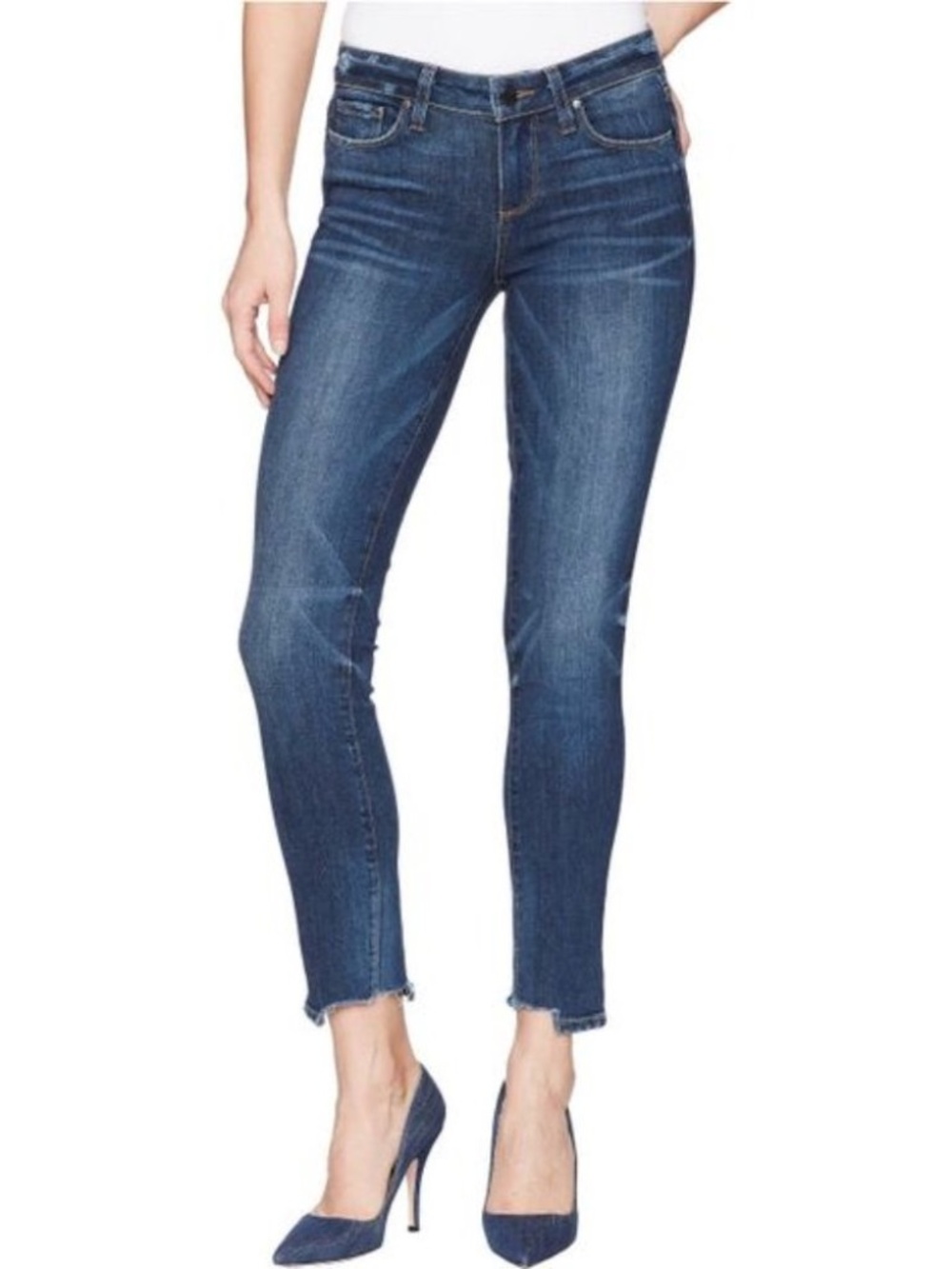 PAIGE Medium Blue Straight-Leg Jeans